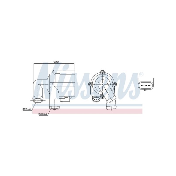 Vattenpump 12V, Fram, Nedre Nissens 831072 NISSENS
