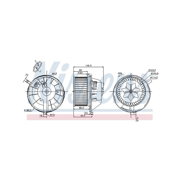 Kupéfläkt 12V, Fram Nissens 87144 NISSENS Kupéfläkt 12V, Fram Nissens 87144 NISSENS