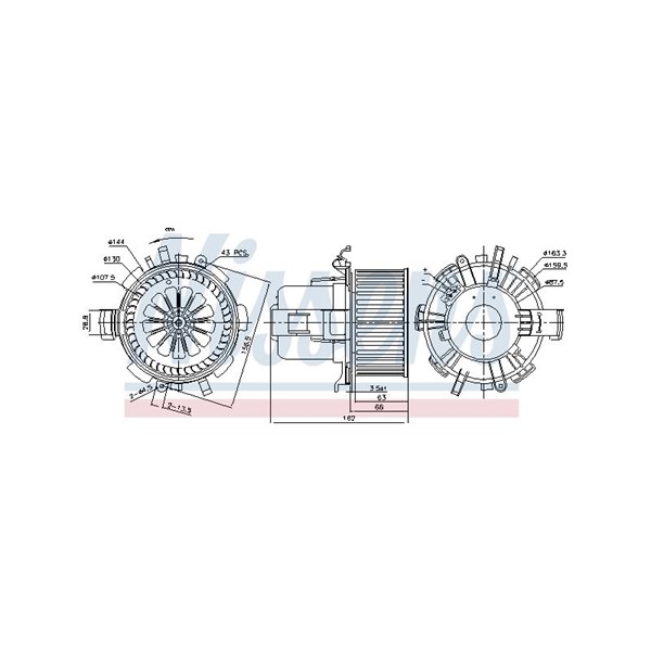 Kupéfläkt 12V, Fram Nissens 87180 NISSENS Kupéfläkt 12V, Fram Nissens 87180 NISSENS