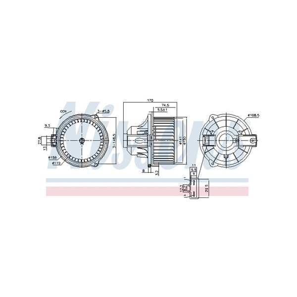 Kupéfläkt 12V, Fram Nissens 87548 NISSENS Kupéfläkt 12V, Fram Nissens 87548 NISSENS