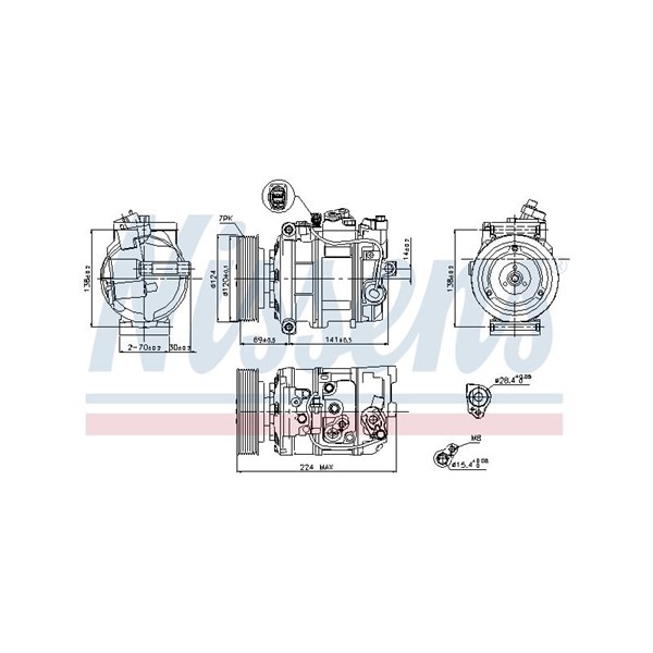Kompressor, klimatanläggning 12V Nissens ** first fit ** 890025 NISSENS