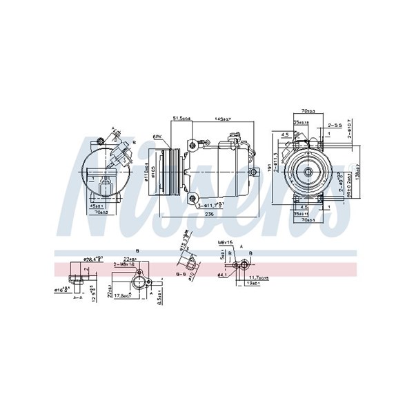 Kompressor, klimatanläggning 12V Nissens ** first fit ** 890043 NISSENS