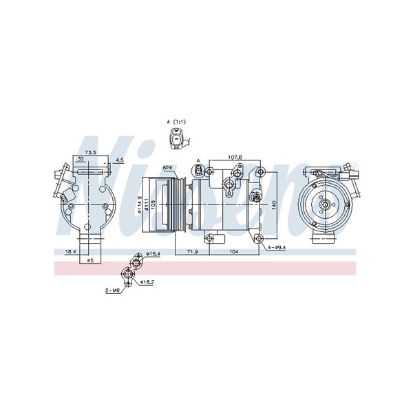 Kompressor, klimatanläggning 12V Nissens ** first fit ** 890045 NISSENS