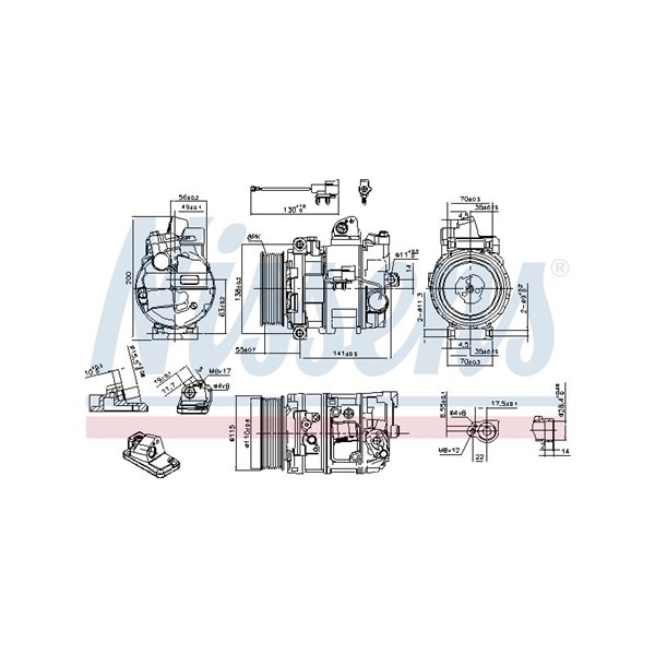 Kompressor, klimatanläggning 12V Nissens ** first fit ** 890082 NISSENS