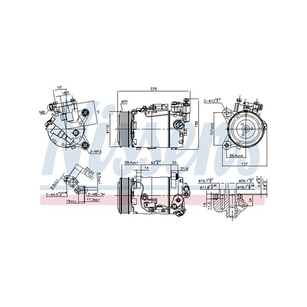 Kompressor, klimatanläggning 12V Nissens ** first fit ** 890098 NISSENS