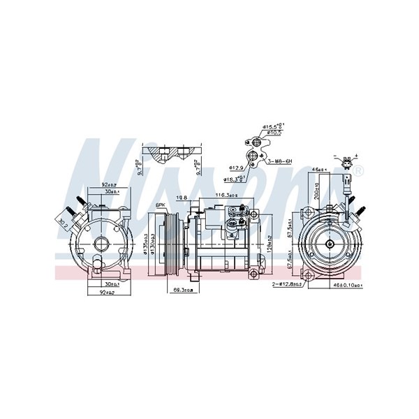 Kompressor, klimatanläggning 12V Nissens ** first fit ** 890152 NISSENS