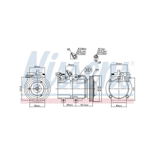 Kompressor, klimatanläggning 12V Nissens ** first fit ** 890182 NISSENS