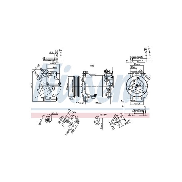 Kompressor, klimatanläggning 12V Nissens ** first fit ** 890215 NISSENS