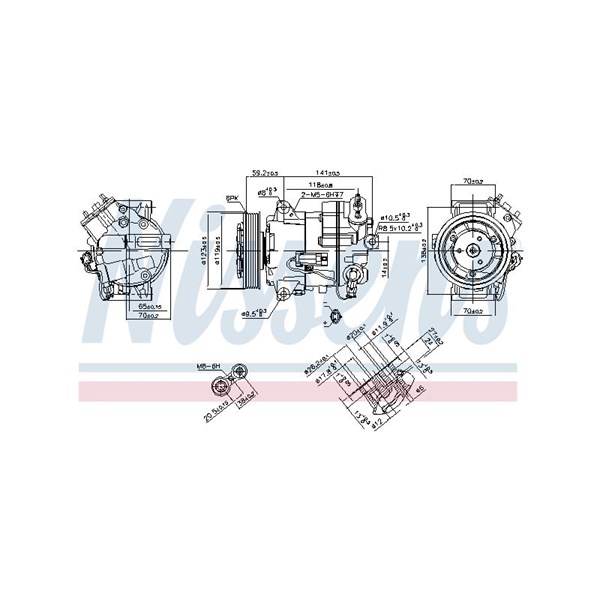Kompressor, klimatanläggning 12V Nissens ** first fit ** 890264 NISSENS