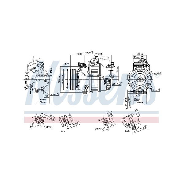 Kompressor, klimatanläggning 12V Nissens ** first fit ** 890303 NISSENS