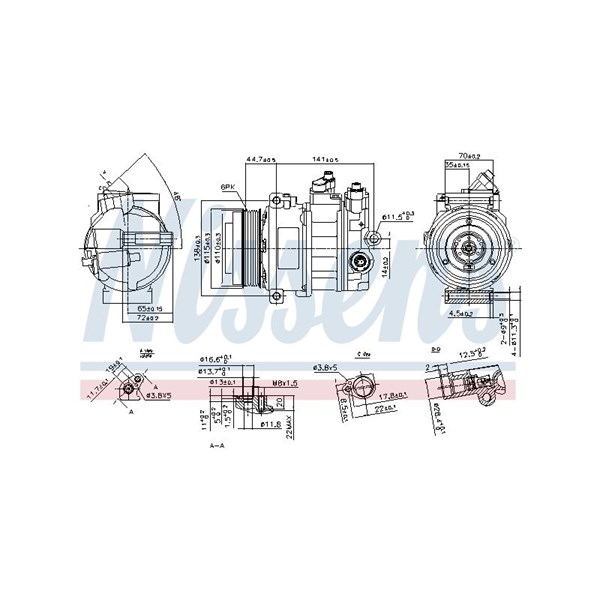 Kompressor, klimatanläggning 12V Nissens ** first fit ** 890304 NISSENS