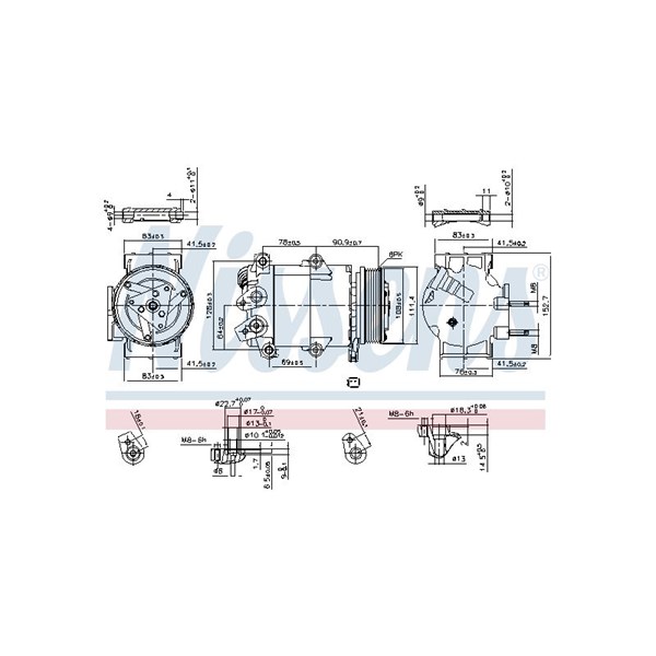 Kompressor, klimatanläggning 12V Nissens ** first fit ** 890321 NISSENS