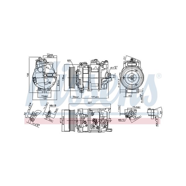 Kompressor, klimatanläggning 12V Nissens ** first fit ** 890337 NISSENS