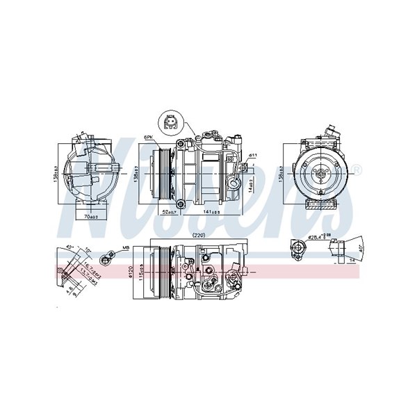 Kompressor, klimatanläggning 12V Nissens ** first fit ** 890379 NISSENS