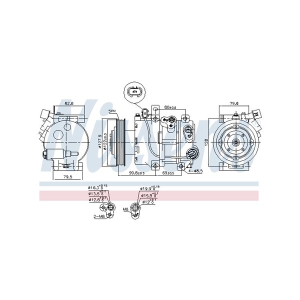 Kompressor, klimatanläggning 12V Nissens ** first fit ** 890423 NISSENS