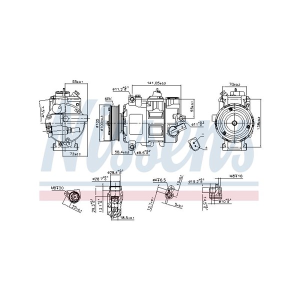 Kompressor, klimatanläggning 12V Nissens ** first fit ** 890550 NISSENS