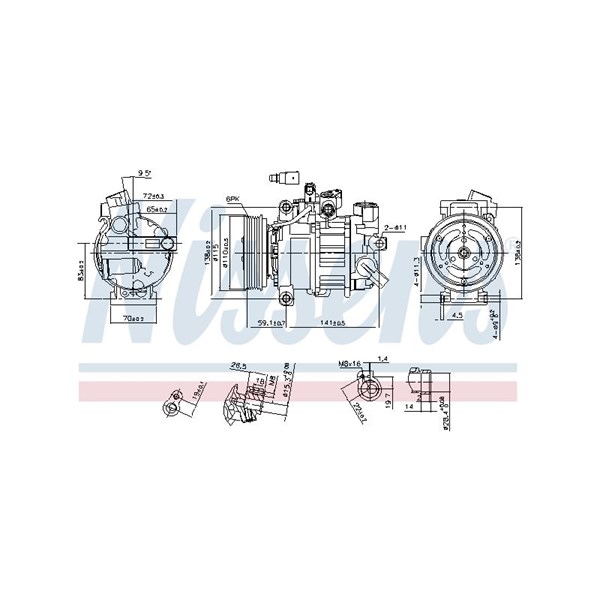 Kompressor, klimatanläggning 12V Nissens ** first fit ** 890551 NISSENS
