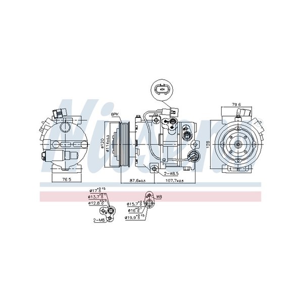 Kompressor, klimatanläggning 12V Nissens ** first fit ** 890563 NISSENS