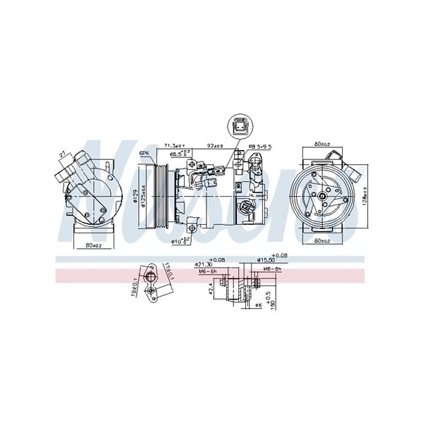 Kompressor, klimatanläggning 12V Nissens ** first fit ** 890586 NISSENS