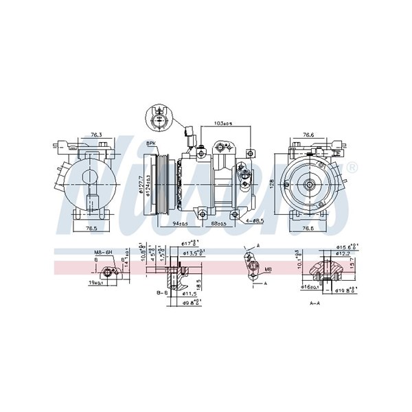 Kompressor, klimatanläggning 12V Nissens ** first fit ** 890621 NISSENS