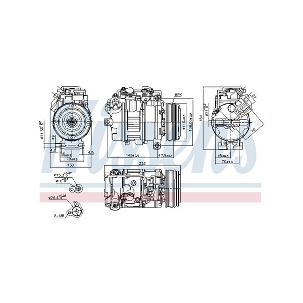 Kompressor, klimatanläggning 12V Nissens ** first fit ** 890628 NISSENS