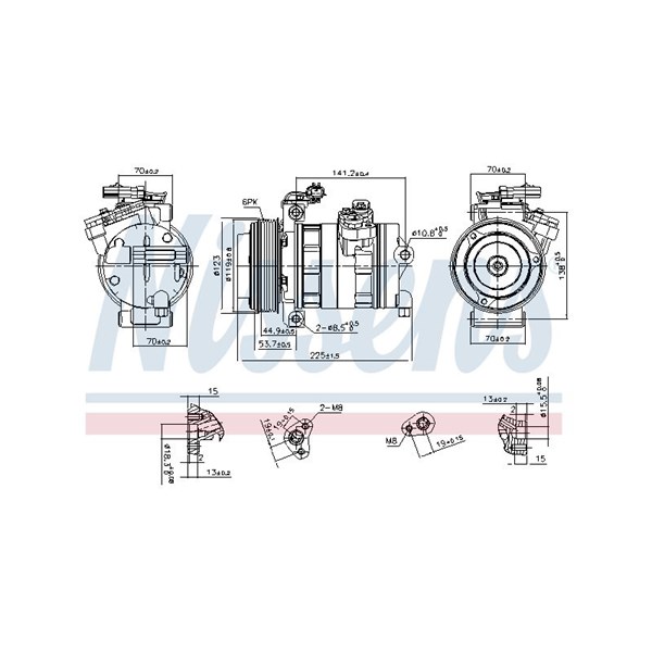 Kompressor, klimatanläggning 12V Nissens ** first fit ** 890662 NISSENS