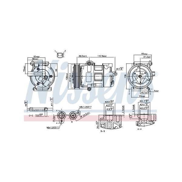 Kompressor, klimatanläggning 12V Nissens ** first fit ** 890698 NISSENS