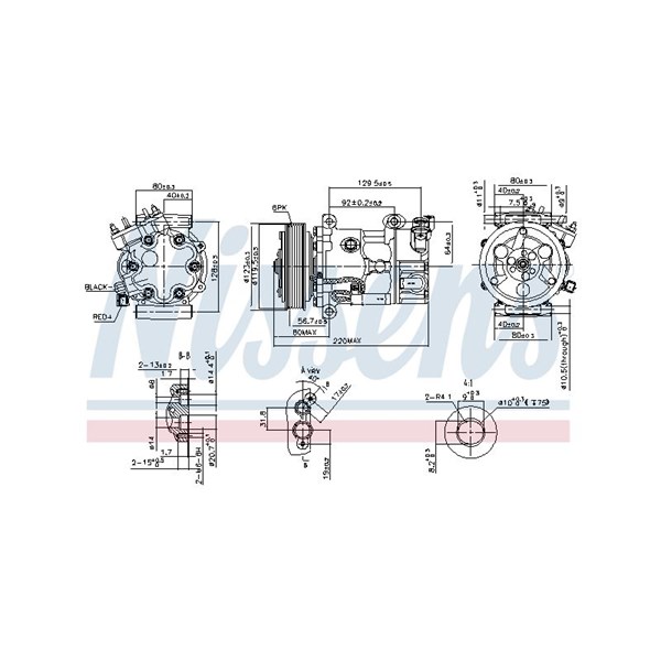 Kompressor, klimatanläggning 12V Nissens ** first fit ** 890743 NISSENS