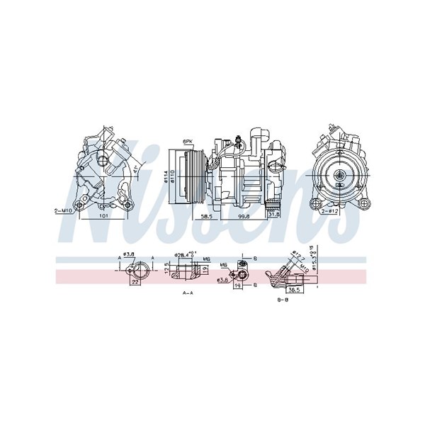 Kompressor, klimatanläggning 12V Nissens ** first fit ** 890746 NISSENS