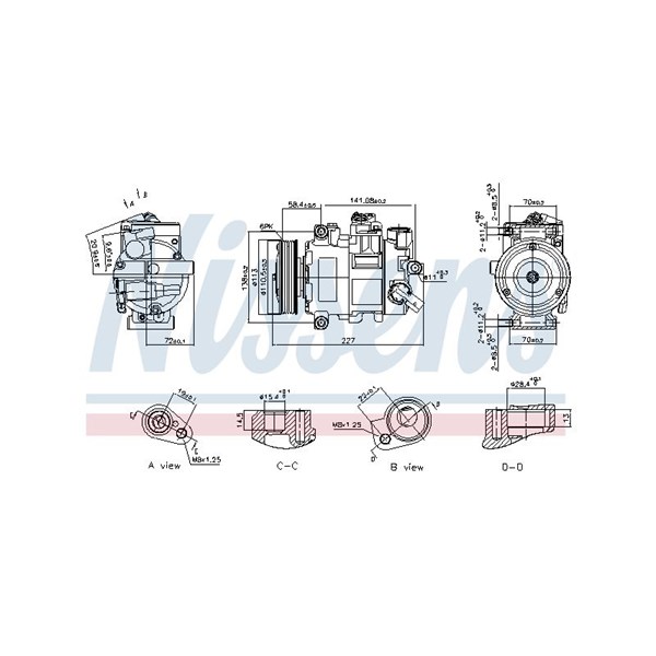 Kompressor, klimatanläggning 12V Nissens ** first fit ** 890757 NISSENS