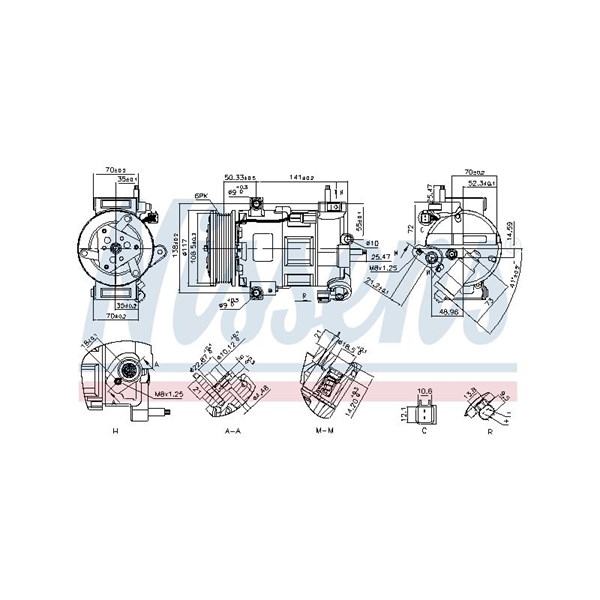 Kompressor, klimatanläggning 12V Nissens ** first fit ** 890758 NISSENS