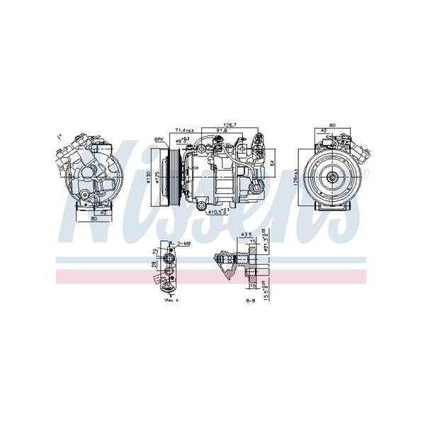 Kompressor, klimatanläggning 12V Nissens ** first fit ** 890763 NISSENS