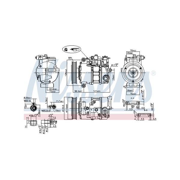 Kompressor, klimatanläggning 12V Nissens ** first fit ** 890764 NISSENS