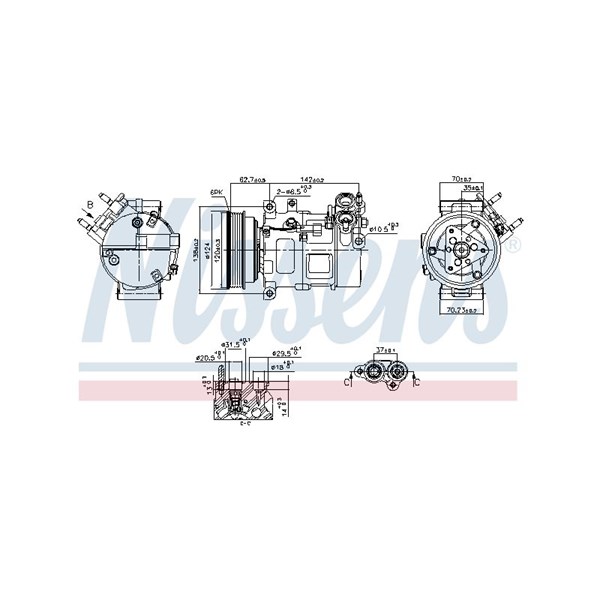 Kompressor, klimatanläggning 12V Nissens ** first fit ** 890776 NISSENS