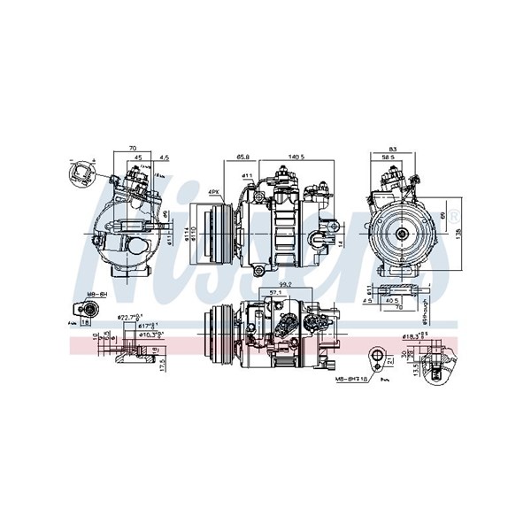 Kompressor, klimatanläggning 12V Nissens ** first fit ** 890792 NISSENS