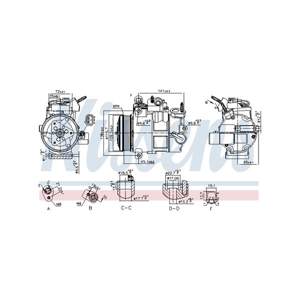 Kompressor, klimatanläggning 12V Nissens ** first fit ** 890800 NISSENS