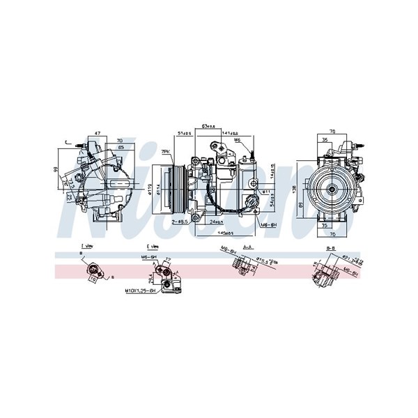 Kompressor, klimatanläggning 12V Nissens ** first fit ** 890816 NISSENS