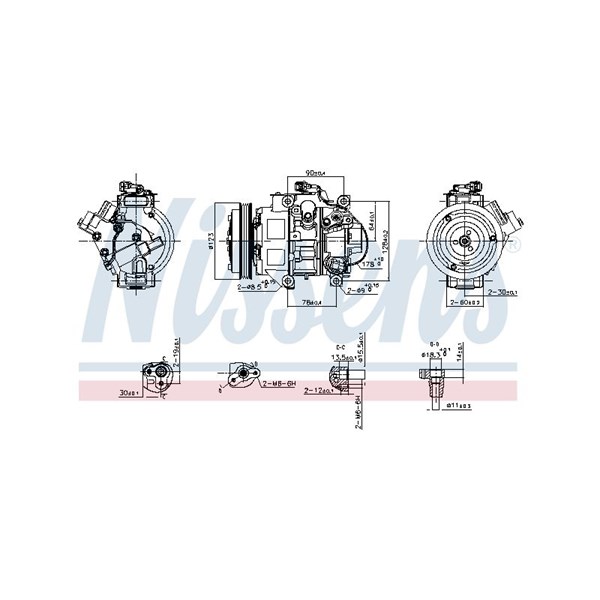 Kompressor, klimatanläggning 12V Nissens ** first fit ** 890872 NISSENS