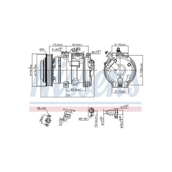 Kompressor, klimatanläggning 12V Nissens ** first fit ** 890882 NISSENS