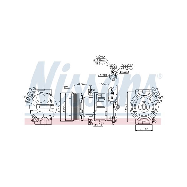 Kompressor, klimatanläggning 12V Nissens ** first fit ** 89126 NISSENS