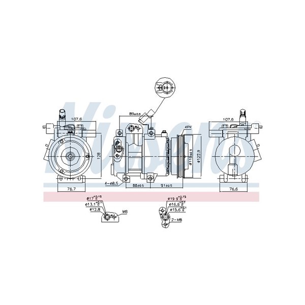 Kompressor, klimatanläggning 12V Nissens ** first fit ** 89279 NISSENS