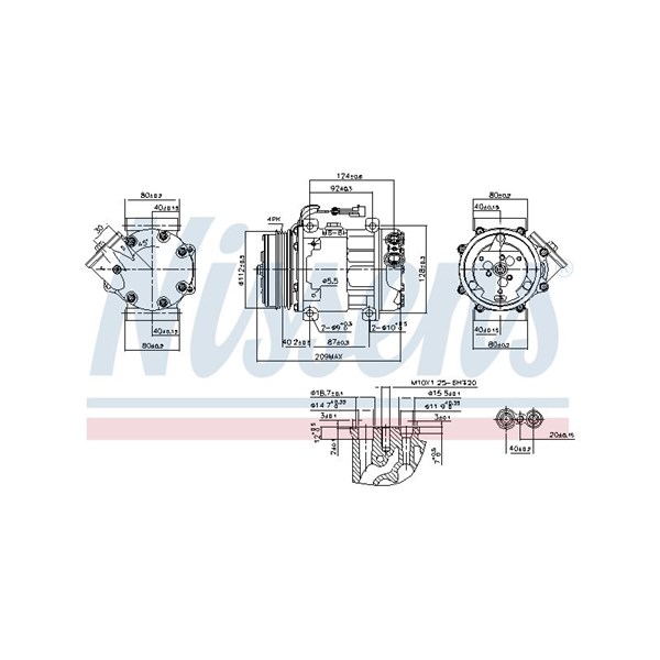 Kompressor, klimatanläggning 12V Nissens ** first fit ** 89347 NISSENS