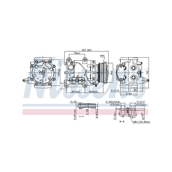 Kompressor, klimatanläggning 12V Nissens ** first fit ** 89365 NISSENS