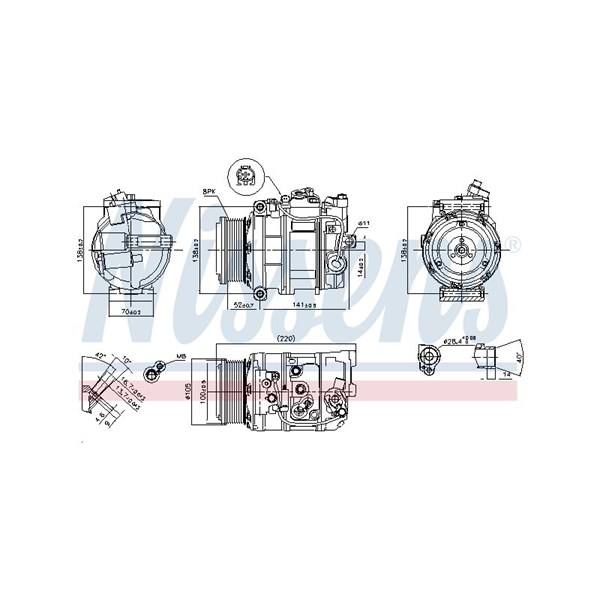 Kompressor, klimatanläggning 12V Nissens ** first fit ** 89412 NISSENS