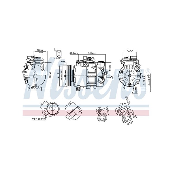 Kompressor, klimatanläggning 12V Nissens ** first fit ** 89513 NISSENS