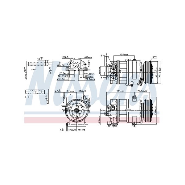 Kompressor, klimatanläggning 12V Nissens ** first fit ** 89590 NISSENS