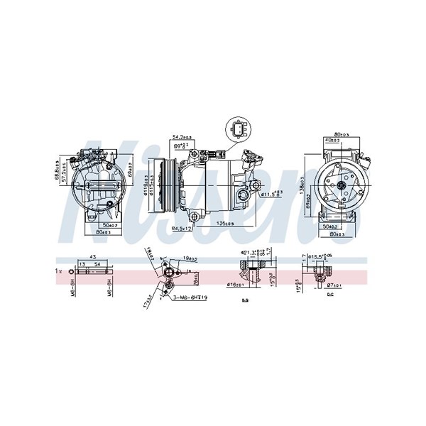Kompressor, klimatanläggning 12V Nissens ** first fit ** 89608 NISSENS