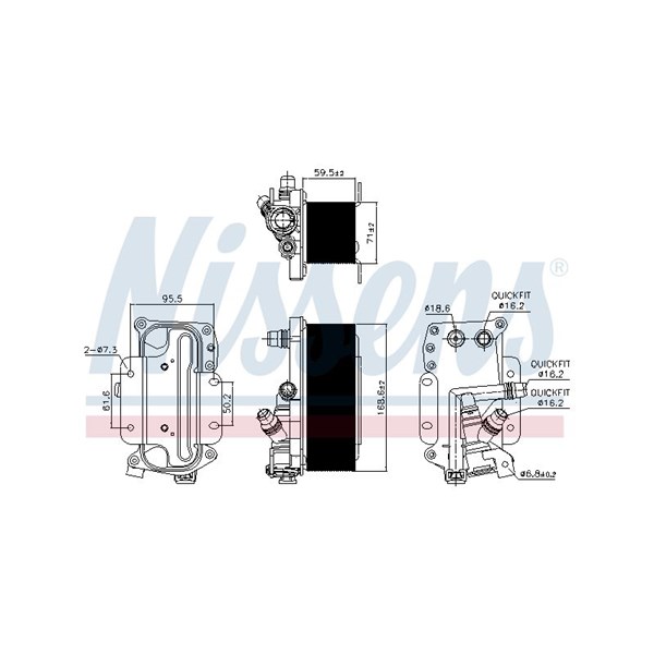 Oljekylare, automatisk transmission Nissens 90936 NISSENS