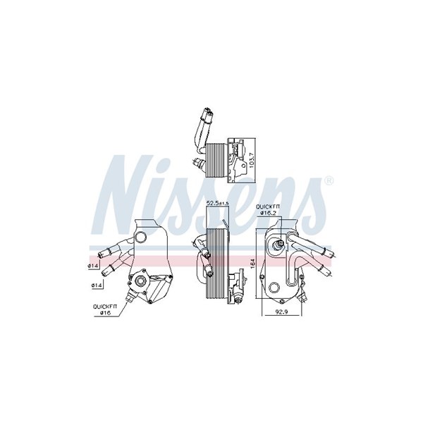 Oljekylare, automatisk transmission Nissens 91224 NISSENS