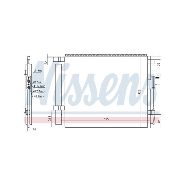 Kondensor, klimatanläggning Nissens 940391 NISSENS